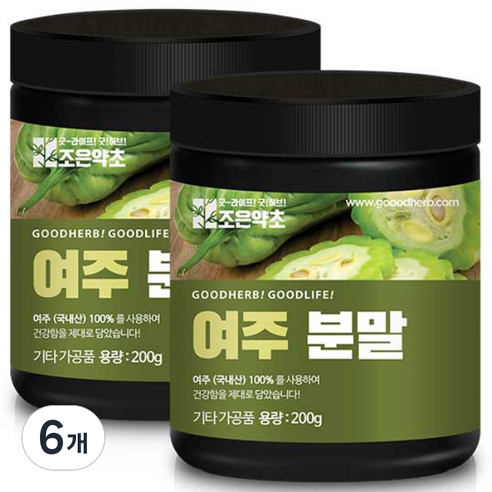 조은약초 여주 고과 여주 분말, 200g, 6개