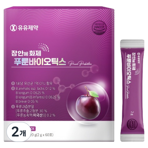유유제약 장안에 화제 푸룬 바이오틱스 60p