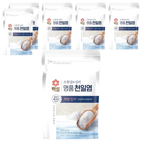 백설 오천년의 신비 가는입자 천일염, 6개, 250g