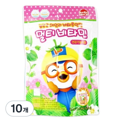 베베모린 뽀로로 데일리 비타츄잉정 멀티비타민 딸기맛, 52.5g, 10개
