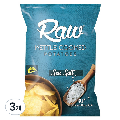 Raw 감자칩 씨솔트, 100g, 3개