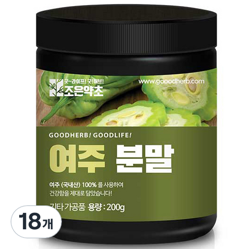 조은약초 여주 고과 여주 분말 가루, 200g, 18개