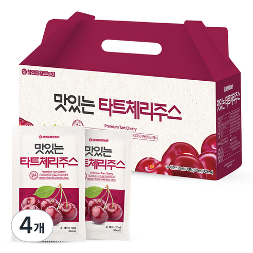 참앤들황토농원 맛있는 타트체리주스, 2.1L, 4개