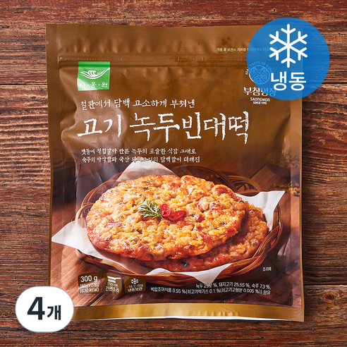 [로켓프레시] 부침명장 사옹원 고기 녹두빈대떡 2개입 (냉동), 300g, 4개