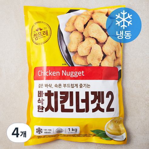 [로켓프레시] 참프레 참바삭한 치킨너겟 2 (냉동), 1kg, 4개