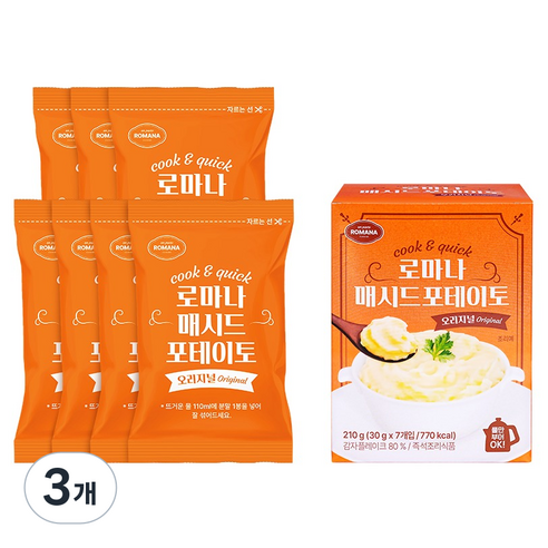로마나 매시드 포테이트 7p, 3개, 210g