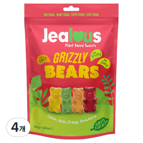 젤러스스윗 젤리 그리즐리 베어스, 125g, 4개
