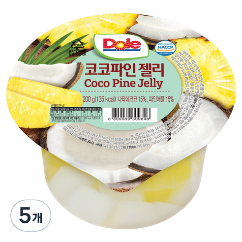 돌 코코파인 컵젤리 1개입, 200g, 5개
