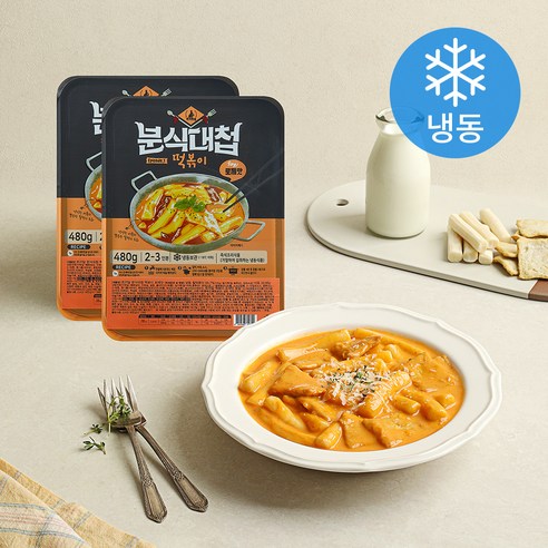 [로켓프레시] 토끼밀 분식대첩 떡볶이 로제맛 (냉동), 480g, 2개