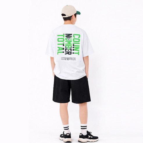 나나주니 라운드넥 넘버 와이드 5부 바지 트레이닝 세트