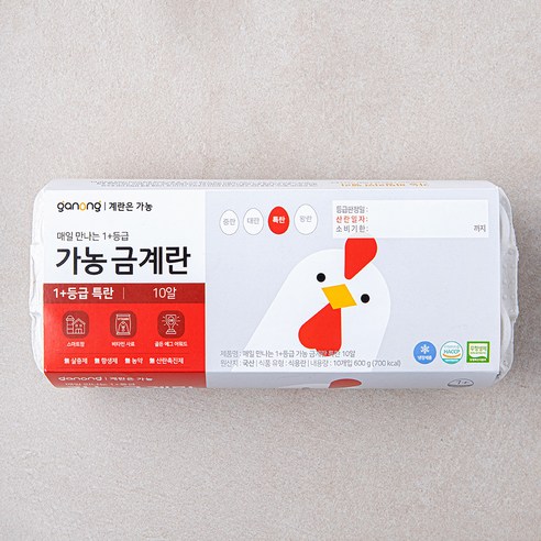 가농 무항생제 인증 매일 만나는 1+등급 금계란 특란 600g, 10구, 1개