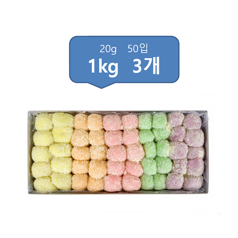 과일경단(아이스경단) 1kg(20gx50ea), 3개, 1kg