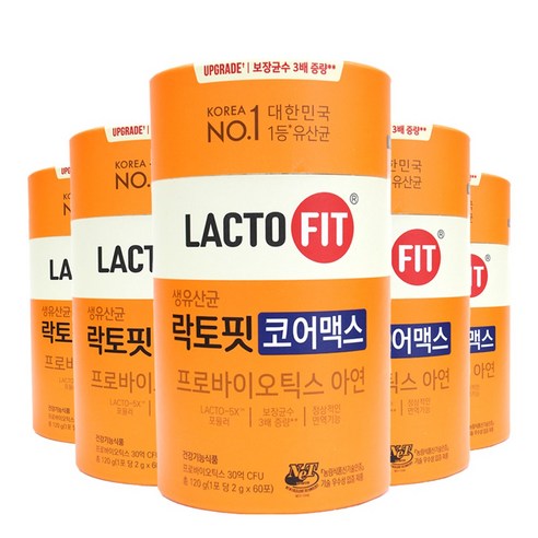 락토핏 생유산균 코어맥스 60p, 120g, 5개