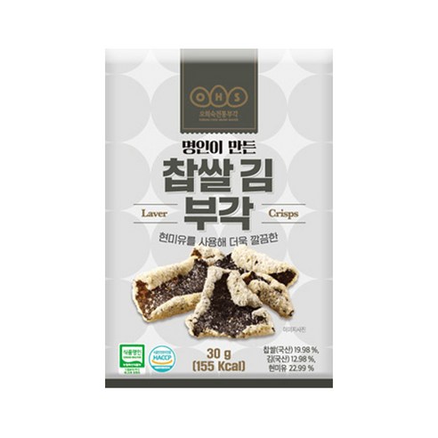 오희숙전통부각 찹쌀 김 부각, 30g, 7개