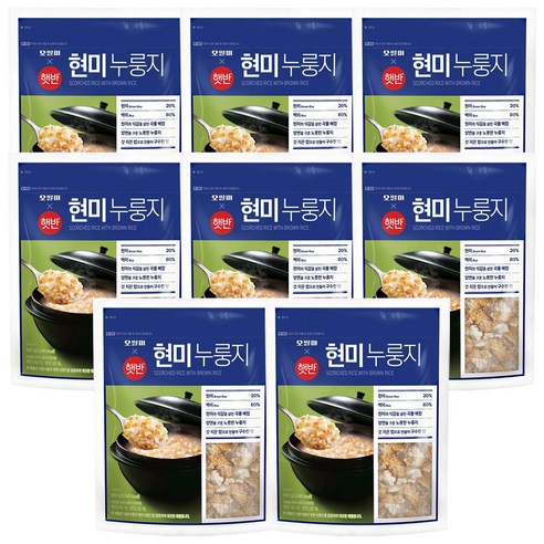 오쌀미 햇반 현미누룽지, 800g, 8개