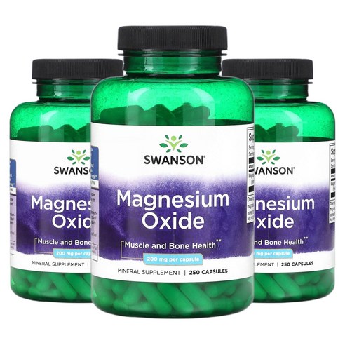 스완슨 산화 마그네슘 400mg, 캡슐 250정(캡슐 1정당 200mg) 2+1