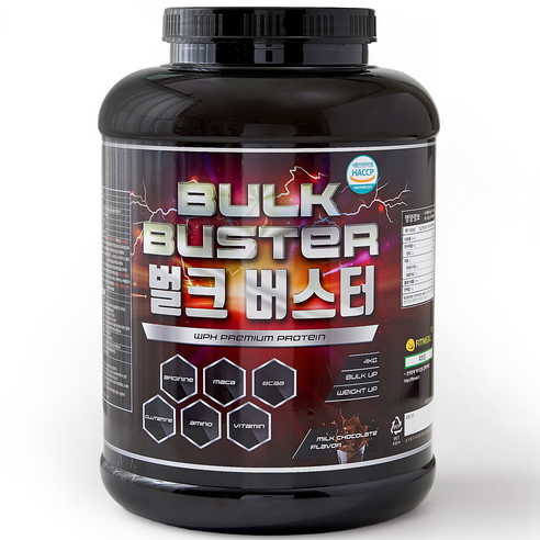 초강력 체중증가 살찌는 보충제 남자 벌크업 게이너 탄수화물 단백질 프로틴 벌크 버스터 4KG, 1개