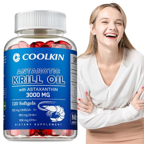 남극 크릴 오일 보충제 - 1회 제공량당 3000mg, 고흡수 EPA, DHA, 아스타잔틴 및 인지질 - 생선 오일과 같은 비린내 없음