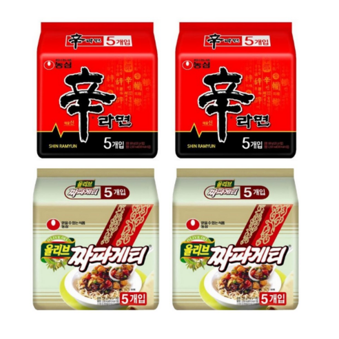 농심 신라면 5p x 2개 + 짜파게티 5p x 2개 세트