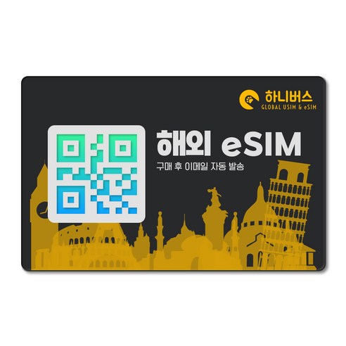 유럽 이심 eSIM 무제한데이터 5G LTE e심 즉시발급, 1개, 매일 3GB, 20일