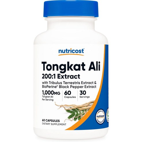 뉴트리코스트 통캇알리 Tongkat Ali 1000mg 60캡슐 트리뷸러스 바이오페린