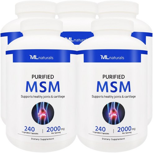 [미국번개배송] 착한명품 마이라이프 내추럴스 식이유황 MSM 2000mg 240정 5병, 240정, 5개