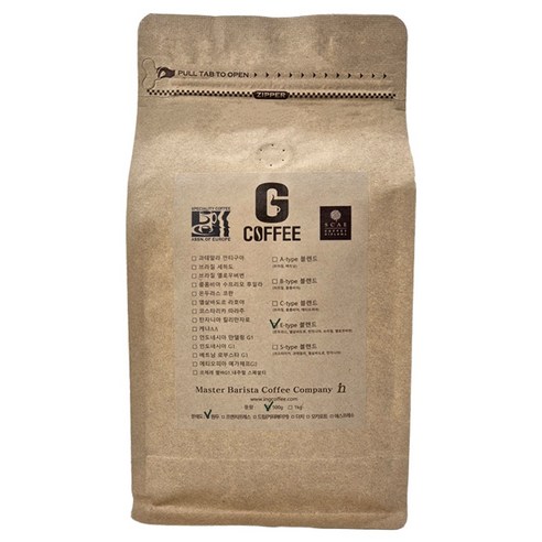 지커피 E타입 블랜드 갓볶은 원두커피, 500g, 1개, 핸드드립(중간)