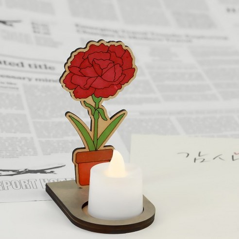 카네이션 화분 팬시우드 무드등, 1개