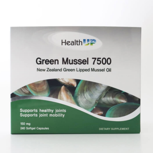 헬스업 초록입홍합 7500mg 60캡슐 4박스 HealthUP Green Mussel 7500