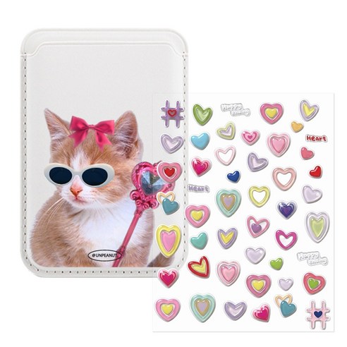 언피넛 하이틴 스티커꾸미기 댕냥이 DIY세트, 1개, MP098 화이트냥냥