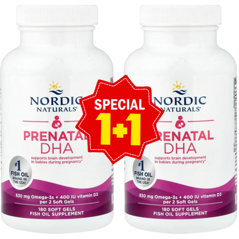 1+1 노르딕 내츄럴스 임산부용 오메가3 830mg 180 소프트젤 무맛 비타민D3