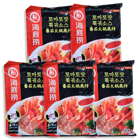 홍홍 중국식품 중국 하이디라오 토마토 훠궈 마라탕, 200g, 5개