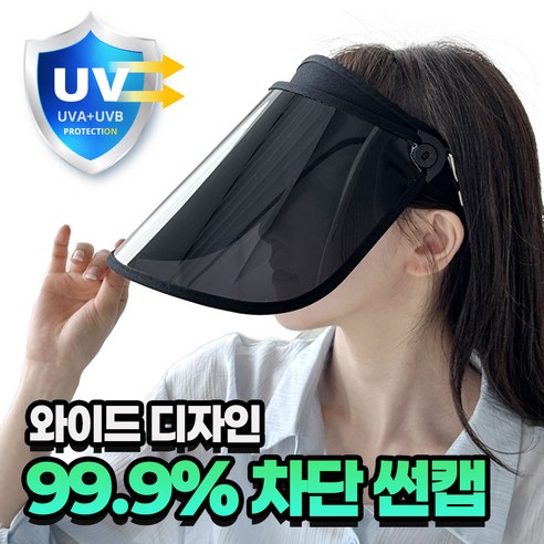 얼굴 그림자를 넓게 만들어 찌와 라인을 보기 편하게 돕는 챙넓은 자외선 차단 썬캡입니다. - 1
