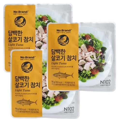 노브랜드 담백한 살코기참치, 90g, 3개