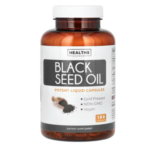 Healths Harmony 블랙 씨드 오일 추출 1000mg Black Seed Oil 180정