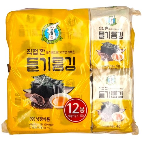 지도표 성경 직접 짠 들기름 도시락 김 (4g*12봉)