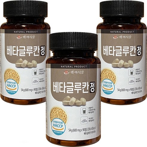 베타글루칸 정 국산 효모 HACCP 인증 90정, 90정, 3개