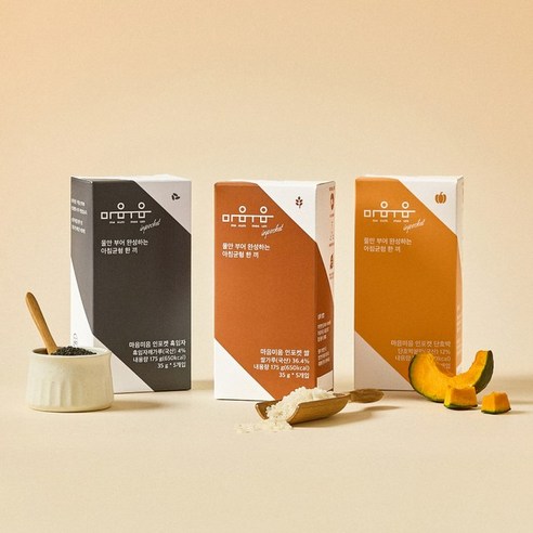 마음미음인포켓 영양균형미음 파우더 3종 세트(쌀, 단호박, 흑임자), 45개, 35g
