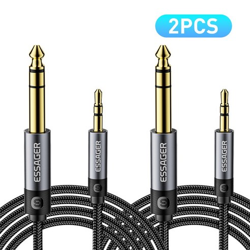 Essager 3.5mm to 6.5mm TRS 오디오 케이블 2개입, 2개