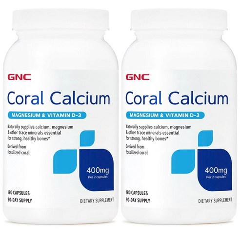 GNC 코랄 칼슘 마그네슘 & 비타민 D3 400mg 캡슐