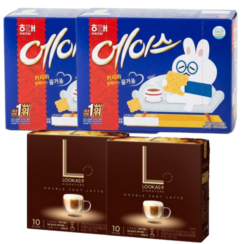 해태 에이스 커피과자 + 루카스나인 라떼스틱 10T