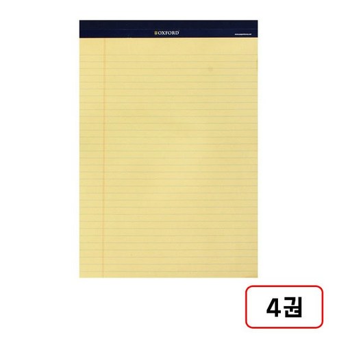 옥스포드)리갈패드(B5), 4권, 노랑 50매(DN1002501)