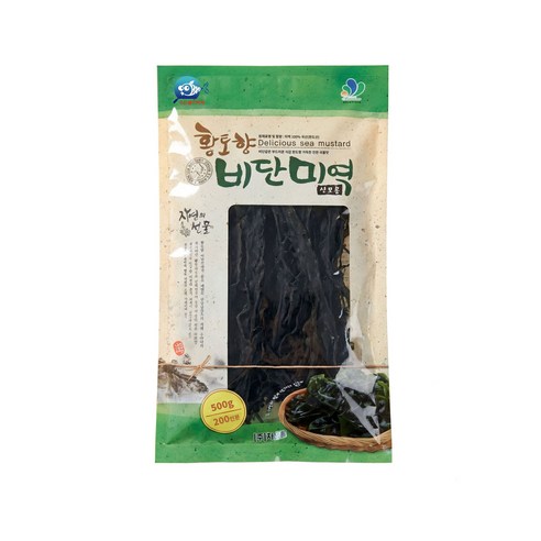 [차오름]황토향 비단미역 완도산 수산물이력제, 1개, 500g