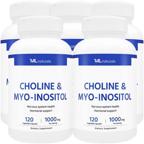 [미국빠른직구] 신제품 마이라이프 내추럴스 콜린 & 미오-이노시톨 1000mg, 5개, 120정
