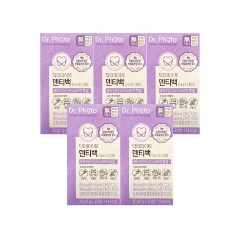 닥터파이토 덴티백 구강유산균 구취 입냄새 30정 5박스
