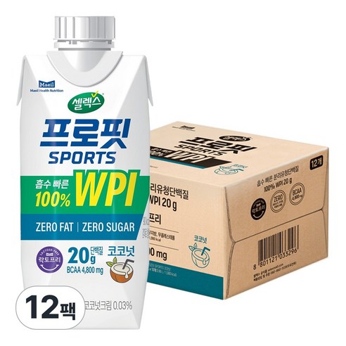셀렉스 프로핏 스포츠 웨이프로틴 WPI 코코넛 드링크 단백질 음료 무설탕 무지방 분리유청단백질