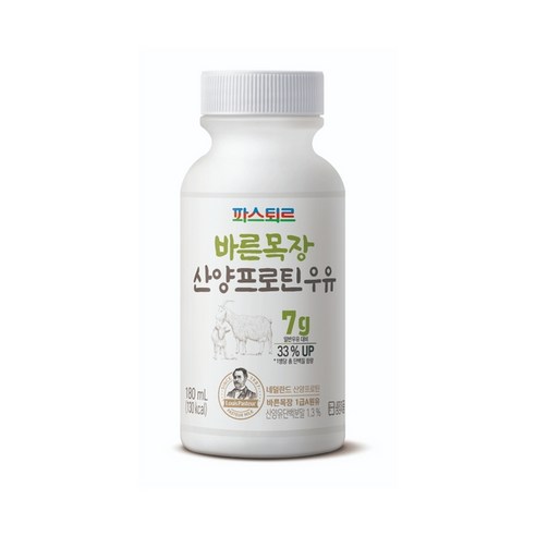 파스퇴르 바른목장 산양프로틴 우유, 180ml, 28개