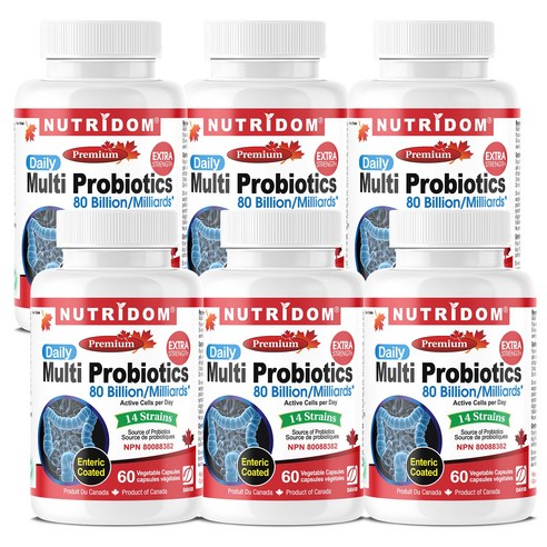 NUTRIDOM 프로바이오틱스 영양제 Multi Probiotics 80Billion 60정, 6개, 60정