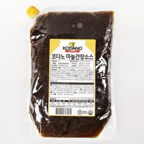 조흥 코다노 마늘간장 소스 2kg 업소용