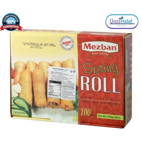 MEZBAN SPRING ROLL VEGETABLE ROLL대왕 야채 만두 춘권 튀김 간식 안주 분식,(100p)1700G,1개